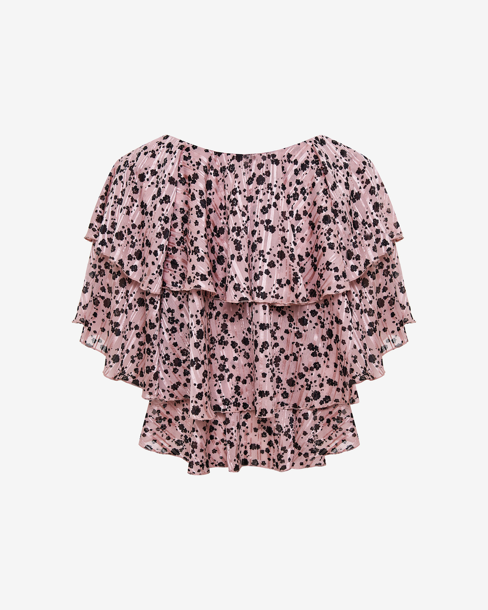 Блуза из шифона с воланами на завязках