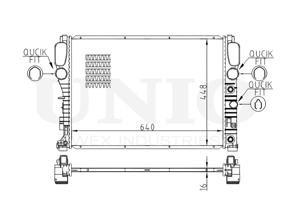Радиатор охлаждения двигателя UNIO RAD-10021