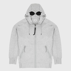 Худи на молнии C. P. Company Diagonal Raised Fleece Google Grey