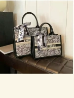 Сумка для учебы большая а4 тоут черная y2k с бантиком