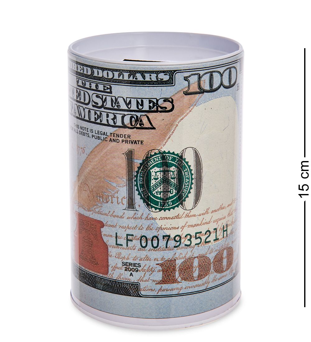 BX-220/1 Металлическая копилка «100 Долларов» 15см