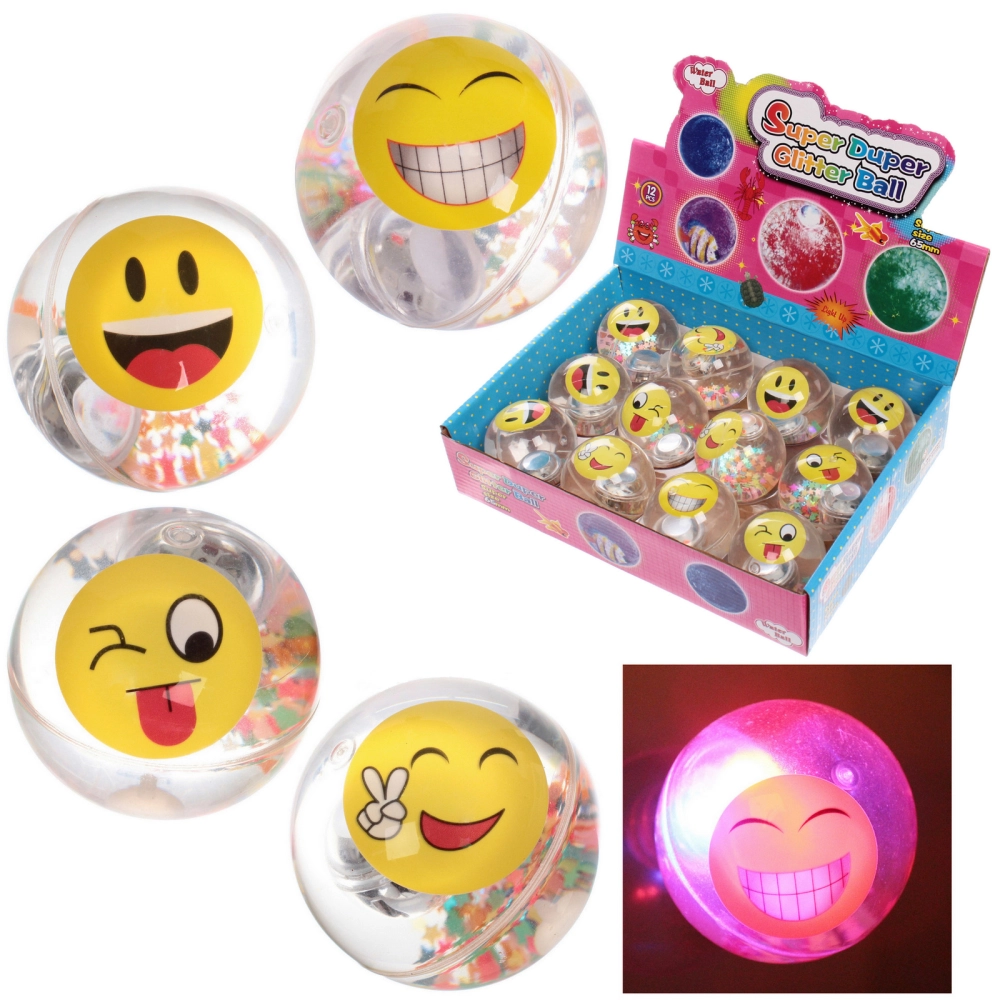 Мяч 6,5 см «Смайлики» (попрыгун с водой и подсветкой) СТИКЕР НА ВЛОЖЕНИЕ
