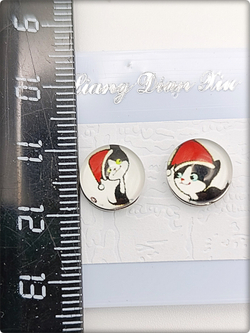 Клипсы на магнитах "Новогодние коты" без прокола ушей.