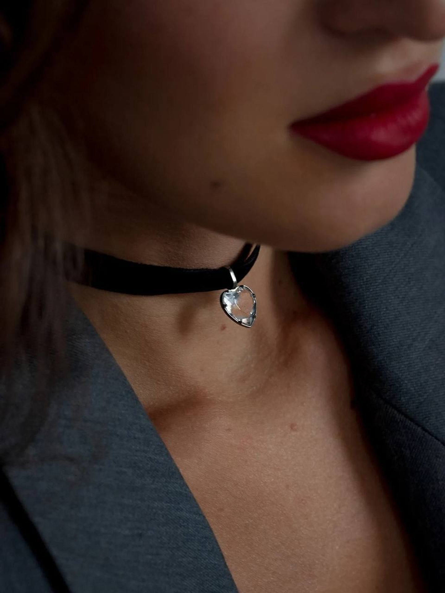 Колье Влюбленная с горным хрусталем