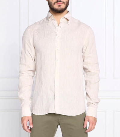 льняная рубашка harry 3 Oscar Jacobson - коричневый(11265036)