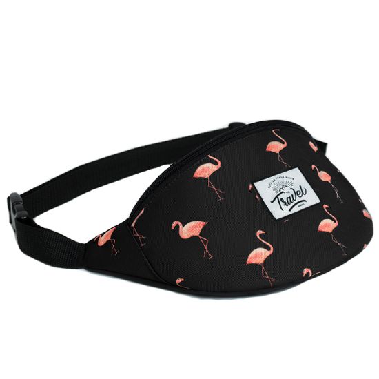 Поясная сумка Travel. Фламинго. Черный