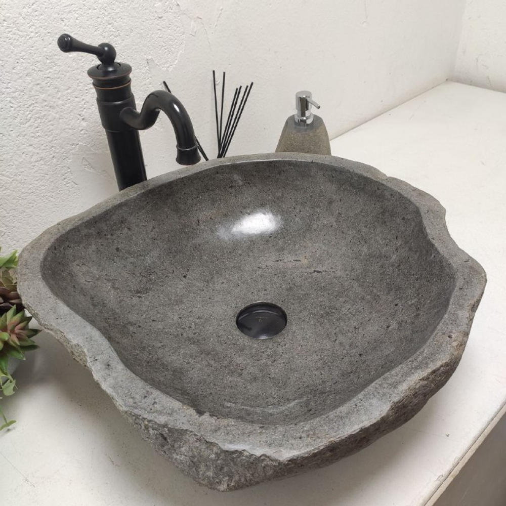 Раковина из речного камня RS-62057 (48*48*15)