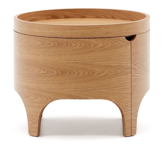 Octavia Прикроватная тумбочка из ясеневой фанеры Ø 55 см Испания