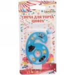 Свеча для торта Цифра Счастливый день «6» 6 см