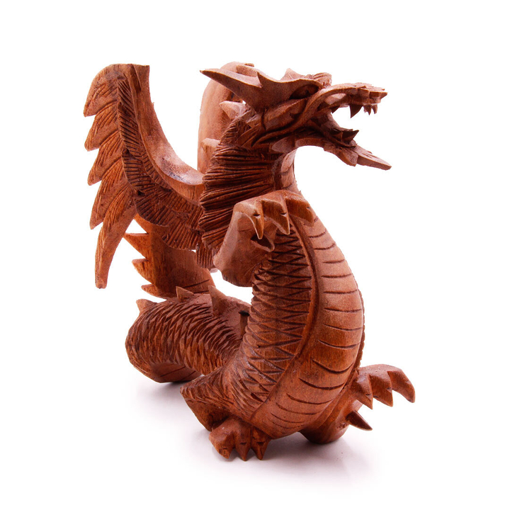 Статуэтка Дракон с крыльями Защищает и приумножает сокровища дерево суар 15 см