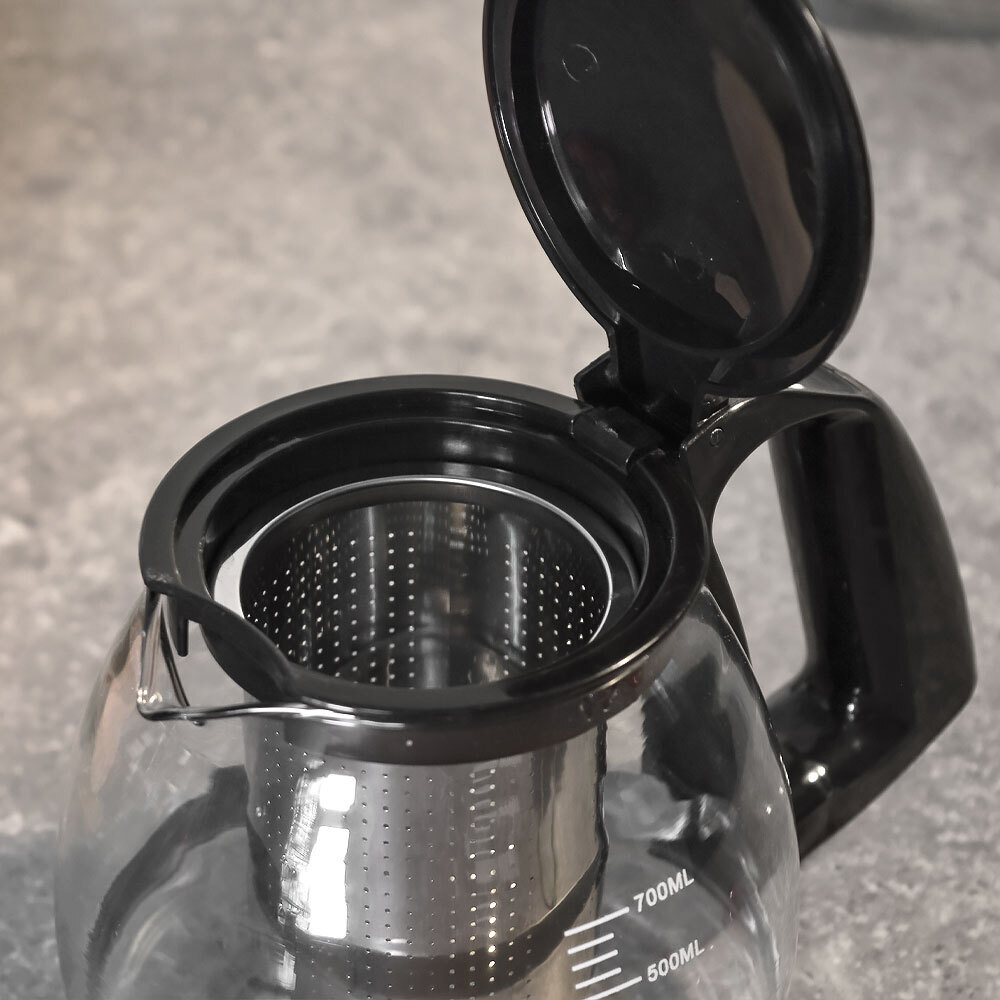 Чайник заварочный 0,7л стеклянный с металлическим ситом, BZ-127