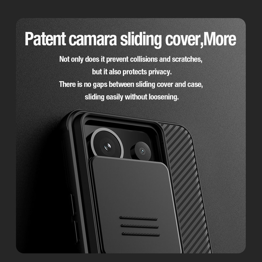 Противоударный чехол с защитной шторкой для камеры от Nillkin на Xiaomi Redmi Note 13 Pro 5G и Poco X6 5G, серия CamShield Pro Case
