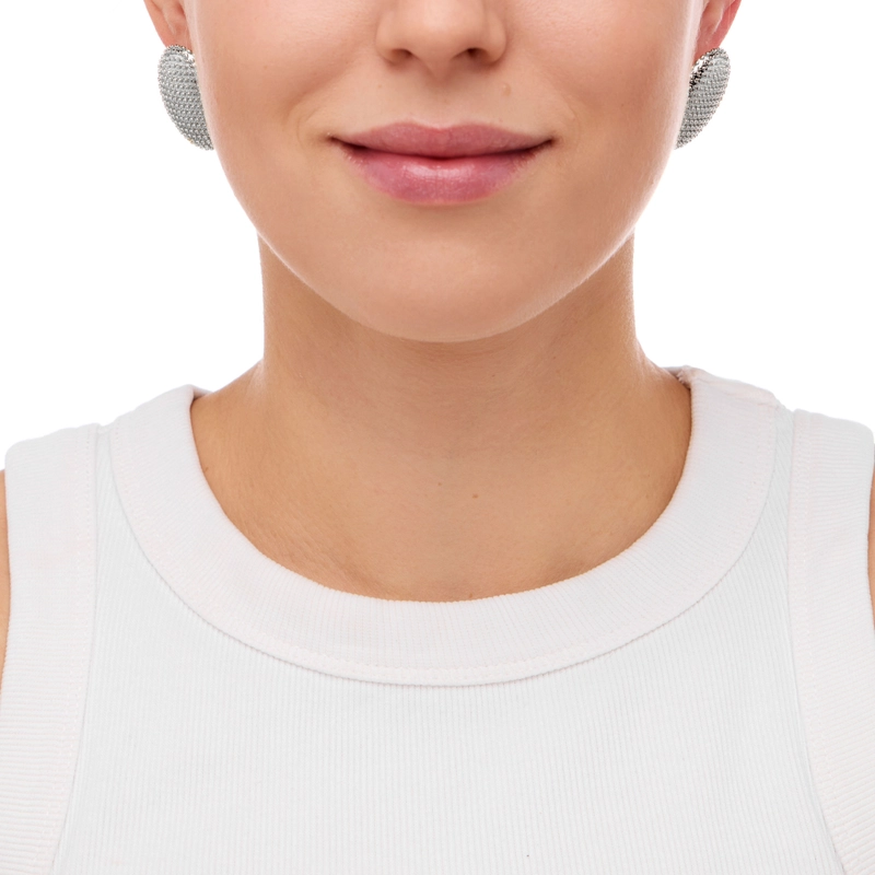 Серьги Овал в Точку – Серебро