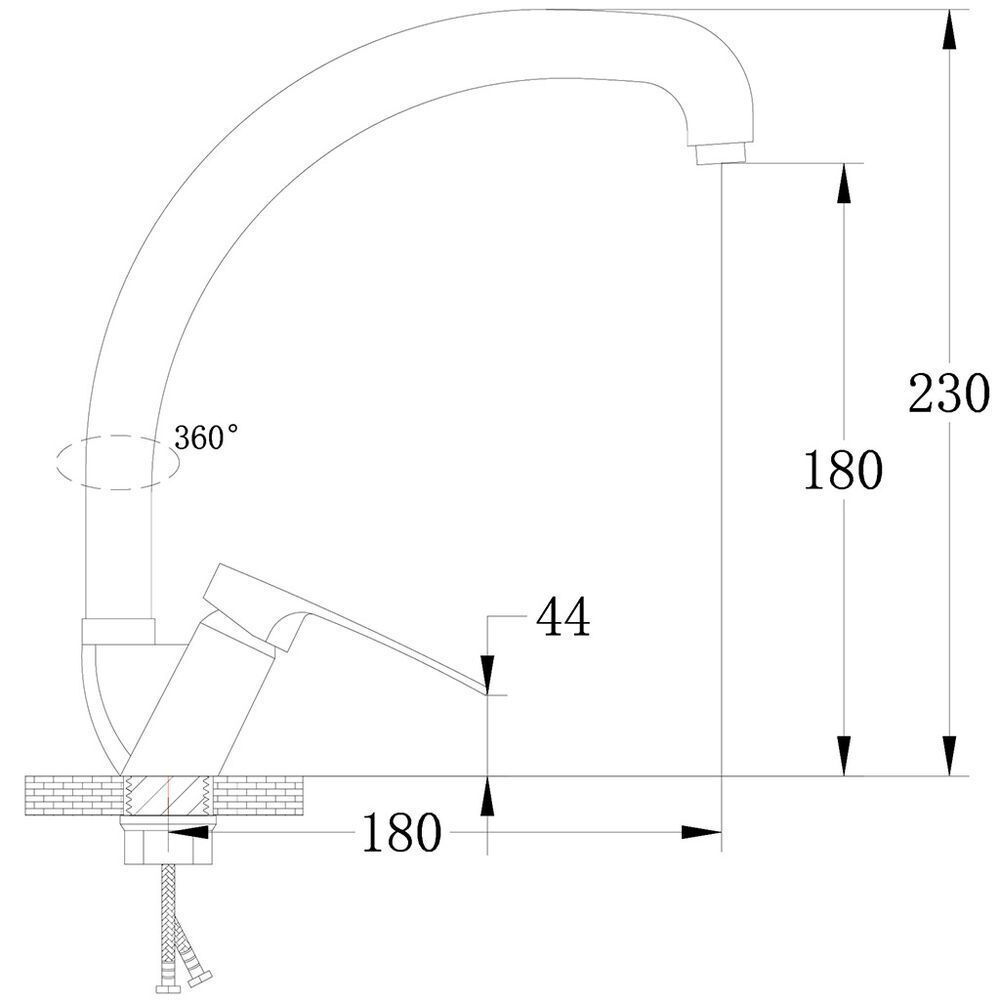 Смеситель для кухни, РМС, с картриджем, хром, SL52-011F