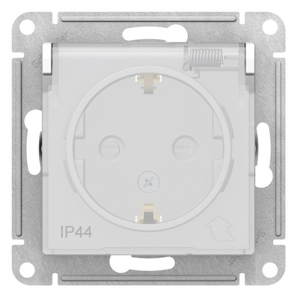 Розетка 1-м СП AtlasDesign Aqua 16А IP44 с заземл. защ. шторки с крышкой механизм бел. SE ATN440146 Розетка 1-м СП AtlasDesign Aqua 16А IP44 с заземл. защ. шторки с крышкой механизм бел. SE ATN440146