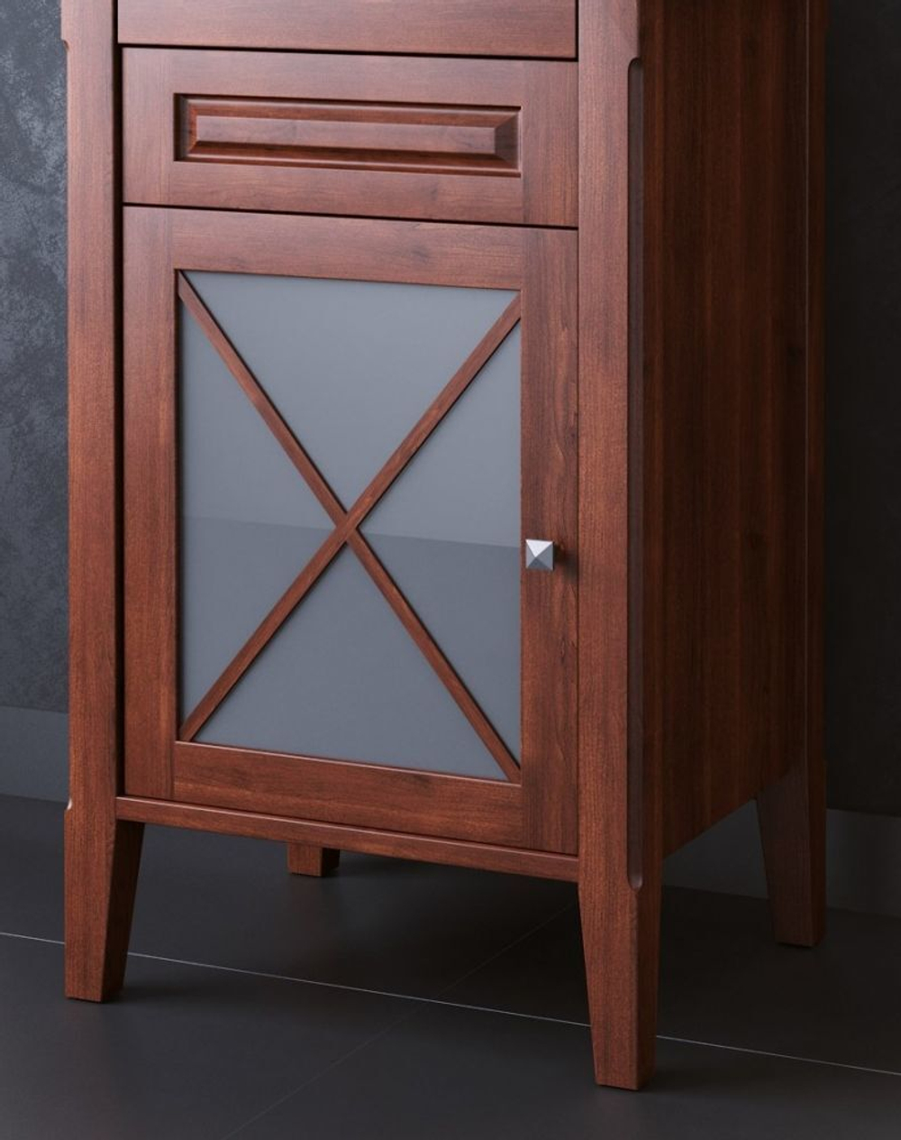 Тумба ПАЛЕРМО 50, светлый орех (лев/прав) с умывальником Анита