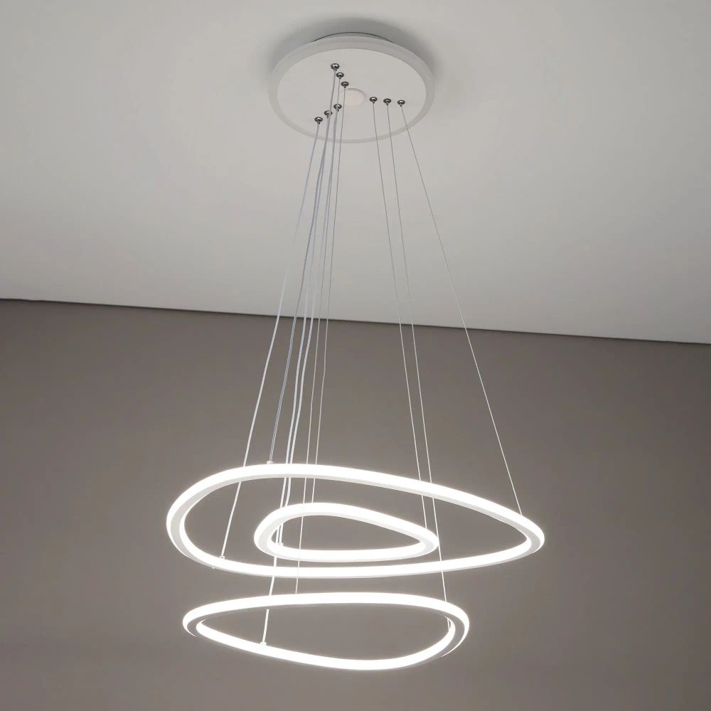 Citilux Неон Смарт CL731A330E RGB Умная подвесная люстра Белая