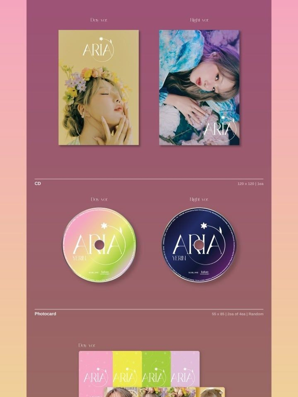 Альбом YERIN - ARIA 1st Mini Album RANDOM Version