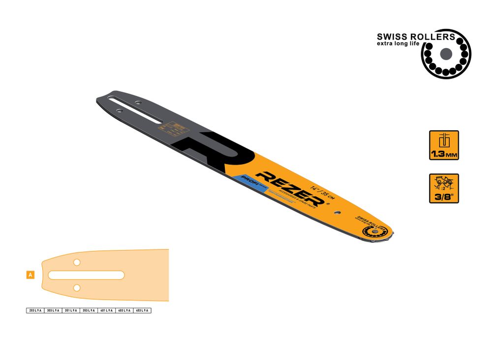 Rezer Profi 353 L 9 A Сварная многослойная направляющая шина для цепных пил