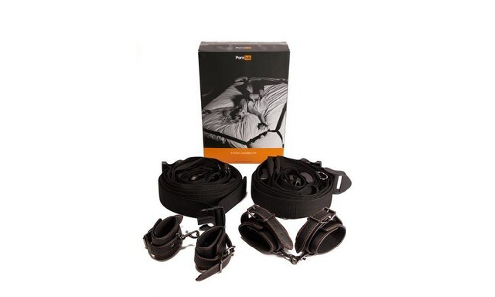 Набор для подневолья Pornhub 8 Point UnderBed Kit (Цвет: черный)