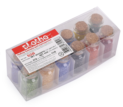 "Zlatka" набор бисера для рукоделия SGB №1 ассорти прозрачный