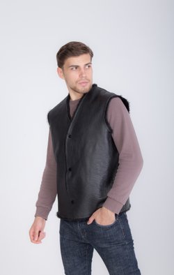 мужской жилет из овчины