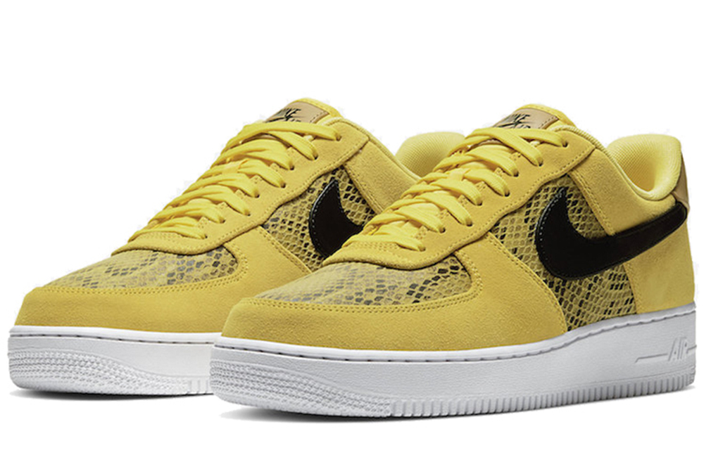 Nike Air Force 1 Low Yellow Snakeskin retro casual Low-top sneakers men's Yellow