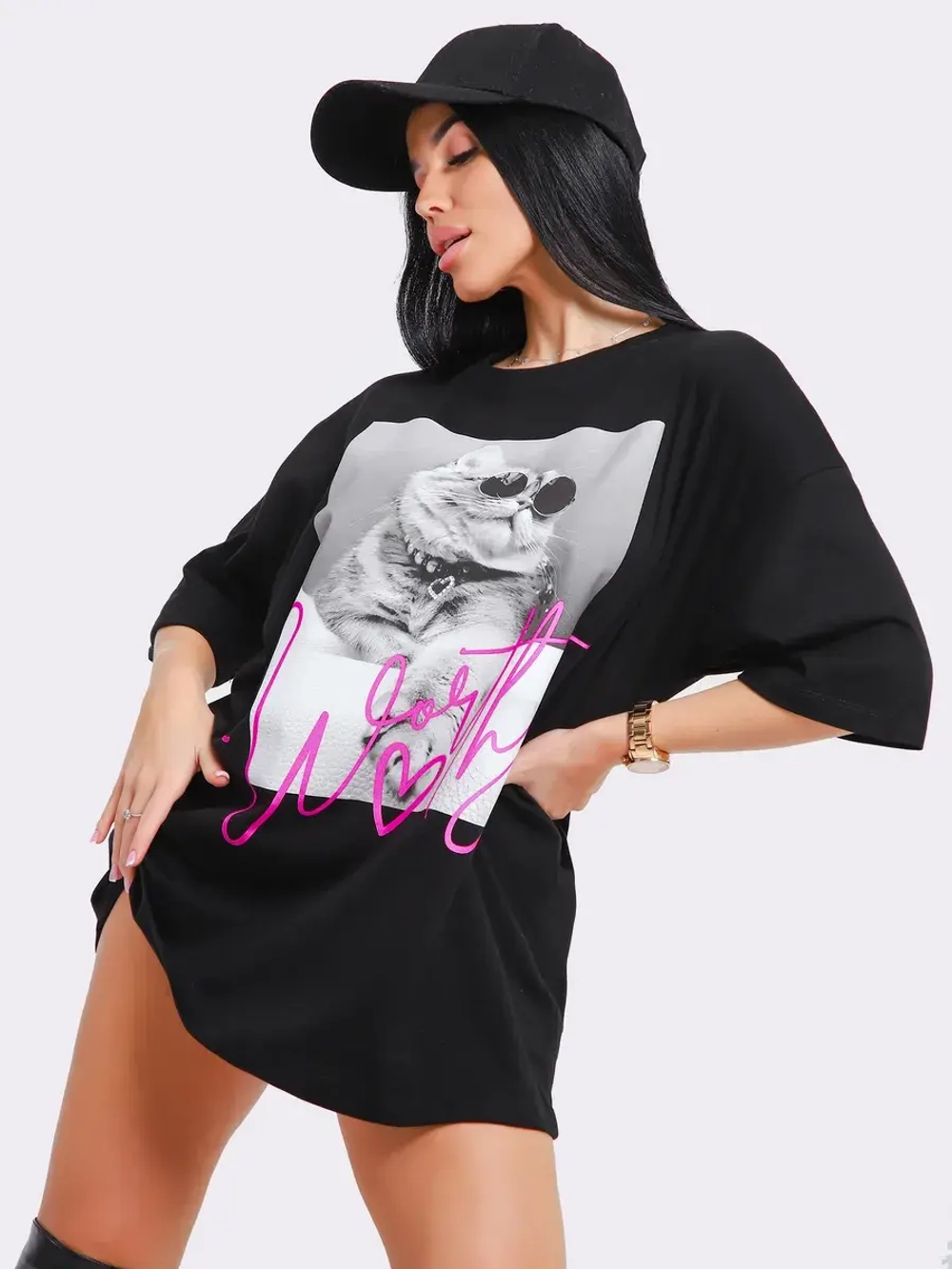 Футболка женская оверсайз принт