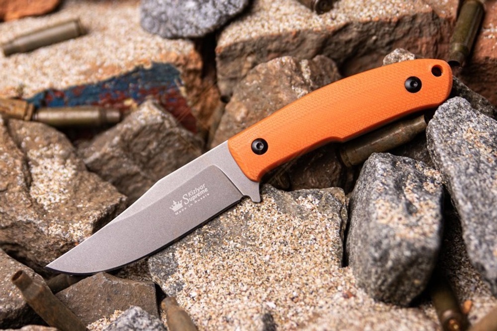 Нож Kizlyar Supreme Asket N690 G10, Orange/Tacwash