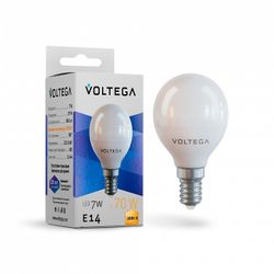 Лампа светодиодная Voltega Simple E14 7Вт 3000K 7242