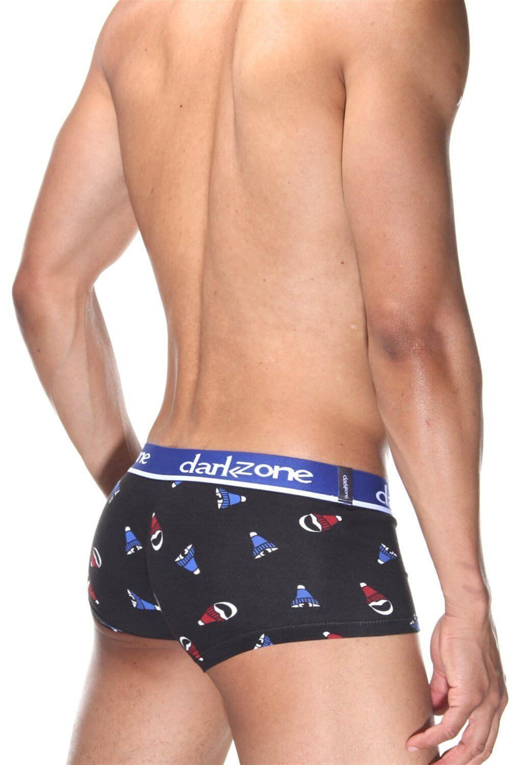 Черные хлопковые трусы-хипсы с принтом в виде колпаков (Размер: M) (Цвет: черный)