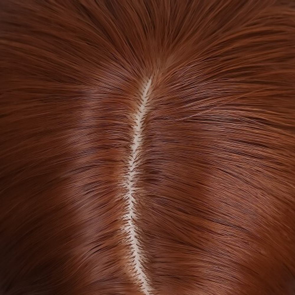 Парик искусственный, имитация кожи, 60 см, 160 гр, цвет рыжий