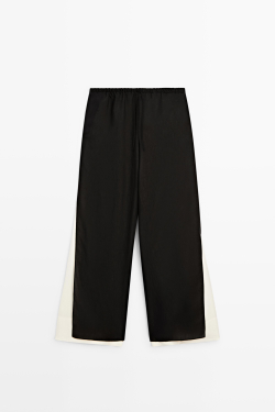 Massimo Dutti Струящиеся широкие брюки Total Look, черный
