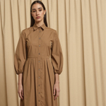 Платье из хлопка с поясом Max Mara