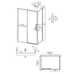 Душевой уголок Grossman Style 130х70 120.K33.05.1370.21.10 профиль Черный матовый стекло тонированное