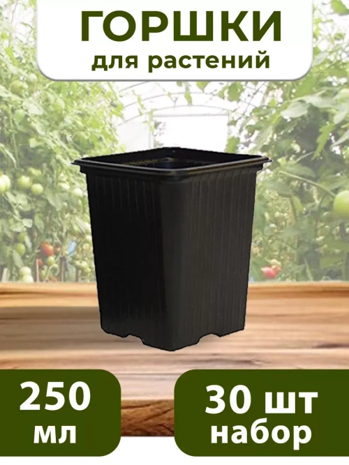 Горшки для рассады и растений технические 0,25 литра, 30 ШТ
