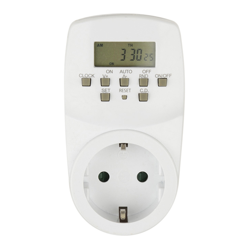 UST-E20 WHITE Таймер электронный с розеткой, 220В. 24ч. 1600Вт. Энергонезависимая память. ТМ Uniel