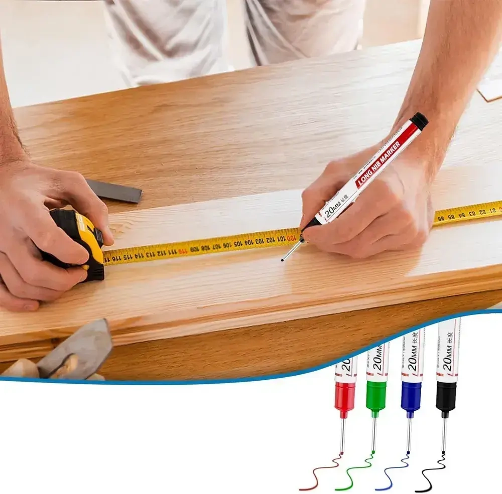 Маркер строительный тонкий разметочный с длинным наконечником 1 шт (черный)