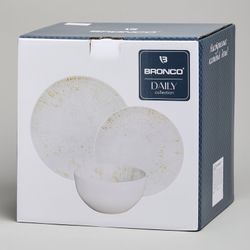 НАБОР ОБЕДЕННЫЙ BRONCO "DAILY" НА 4 ПЕРСОНЫ 12 ПРЕДМЕТОВ ГОРЧИЧНЫЙ