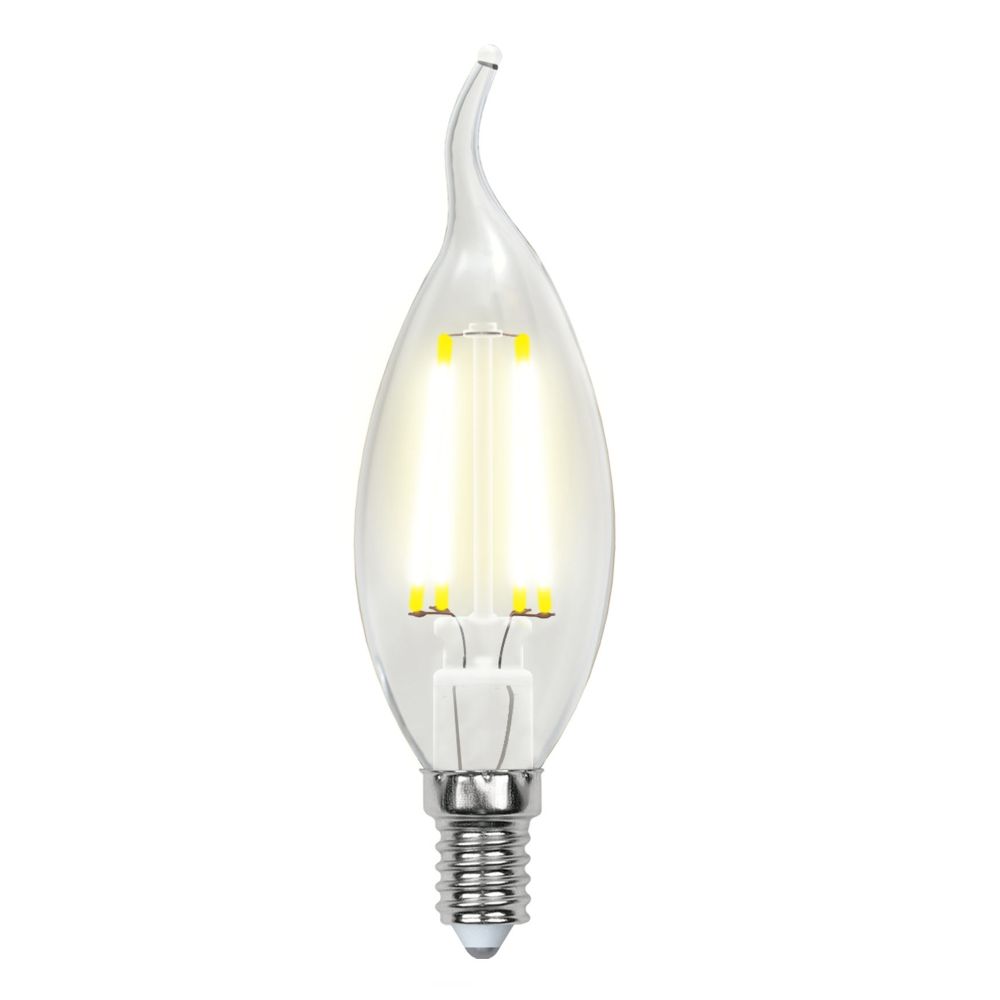 LED-CW35-7.5W-WW-E14-CL GLA01TR Лампа светодиодная. Форма свеча на ветру. прозрачная. Серия Air. Теплый белый свет 3000K. Картон. ТМ Uniel