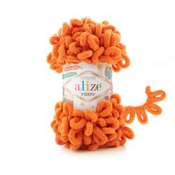 Пуффи (Puffy) пряжа Alize 100%микрополиэстер 5х100г/9,2 м 06 оранжевый