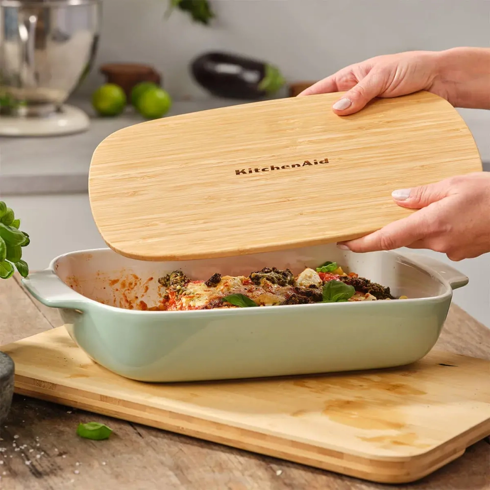 KitchenAid Керамическое блюдо 40x25x8,8 см + фисташковая крышка