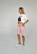 Шорты расслабленного силуэта с карманами карго,candy pink