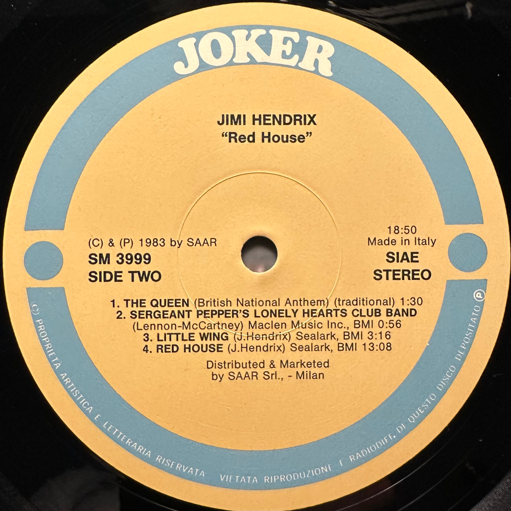 Jimi Hendrix – Red House (Италия 1983г.)
