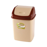Контейнер для мусора с плавающей крышкой "Фантазия" 18 л коричневый-бежевый