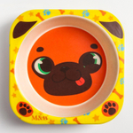 4933949 Набор бамбуковой посуды «ТРЕНД. Пёсики»: тарелка, миска, стакан, вилка, ложка