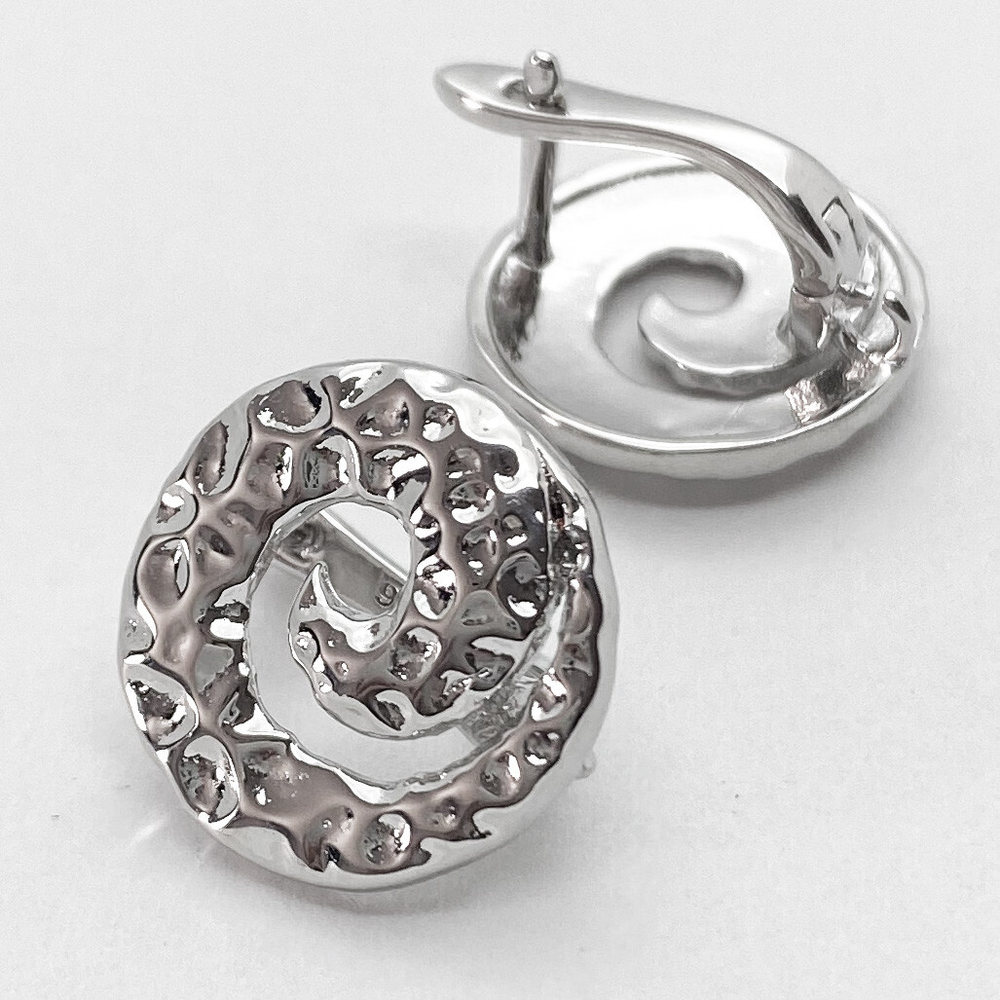 Ювелирные швензы с родиевым покрытием, размер 16*16 мм, цена за пару