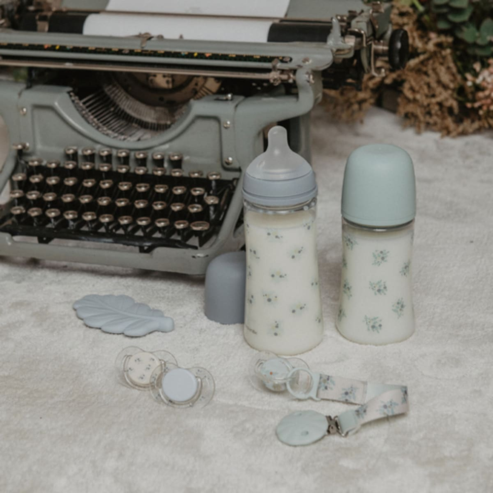 Клипса c лентой для пустышки Suavinex Poetry голубой