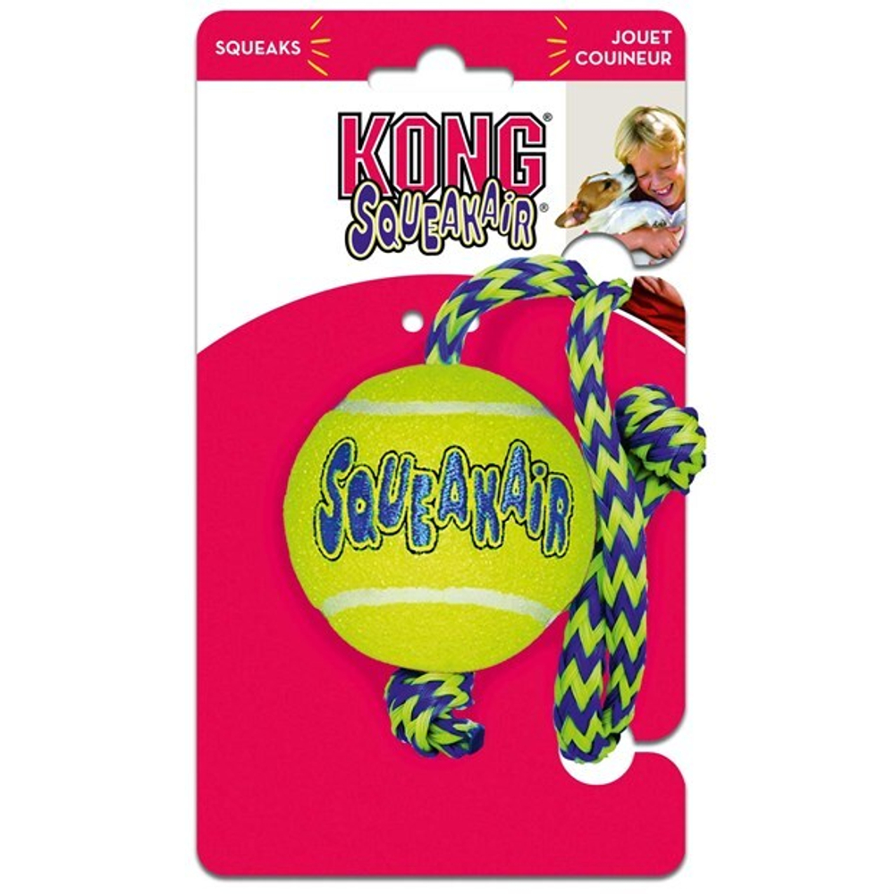 KONG SqueakAir Ball Игрушка для собак Мяч с верёвкой