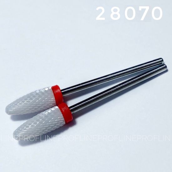 Керамическая фреза для снятия гель лака Кукуруза, красная насечка